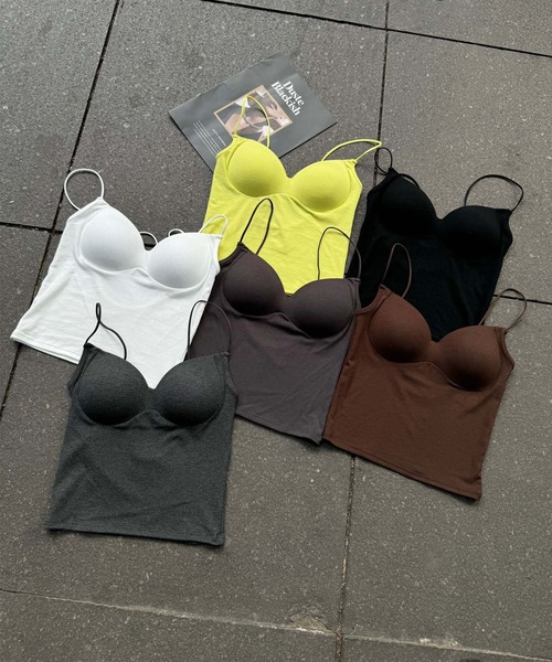 aimoha(アイモハ)の「カップ付きキャミソール (SS)(キャミソール・レディース・ホワイト/ブラック/イエロー/チョコ・FREE)」の14枚目の写真