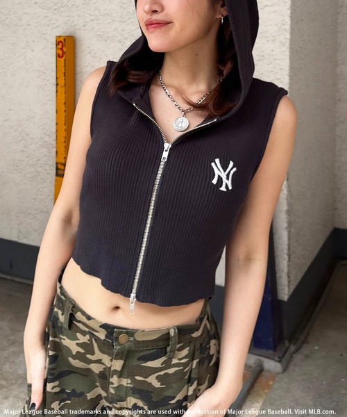 BACK TO THE FIELD（バック トゥー ザ フィールド）の「【MLB】刺繍ロゴフード付きトップス（Tシャツ/カットソー・レディース・ブラック/ピンク/ベージュ・FREE）」の14枚目の写真