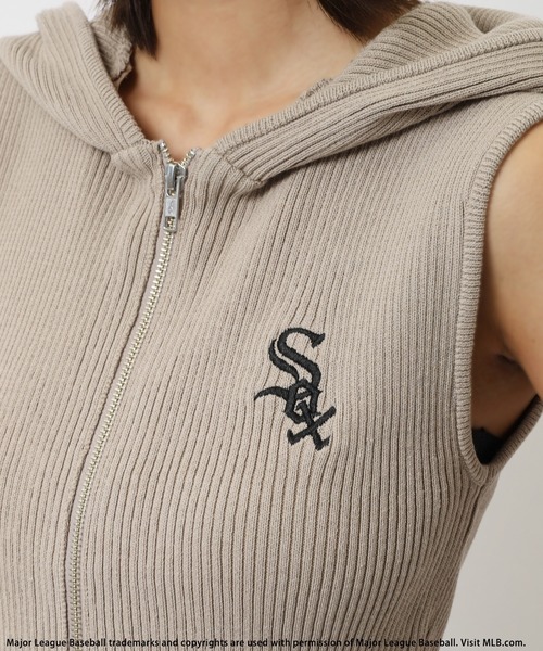 セール】【MLB】刺繍ロゴフード付きトップス（Tシャツ