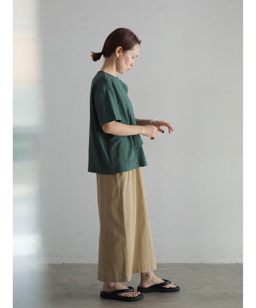 FIL DE FER（フィルデフェール）の「メランジ鹿の子　フロントフレアP/O（Tシャツ/カットソー・レディース・グリーン/グレー・FREE）」の12枚目の写真