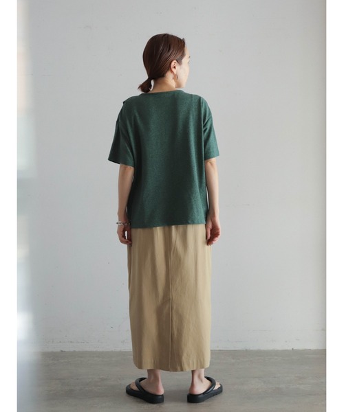 FIL DE FER（フィルデフェール）の「メランジ鹿の子　フロントフレアP/O（Tシャツ/カットソー・レディース・グリーン/グレー・FREE）」の11枚目の写真