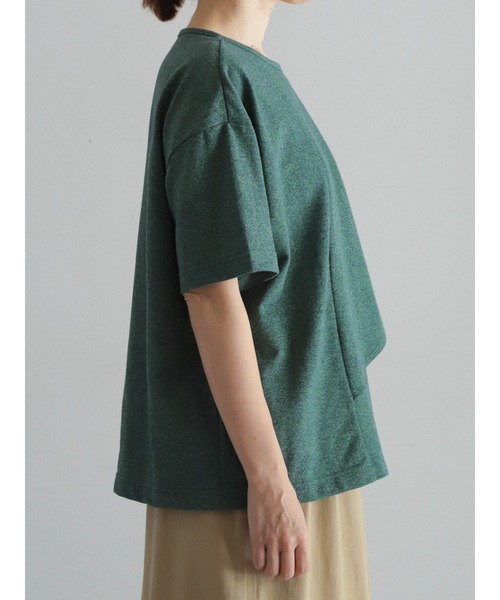 FIL DE FER（フィルデフェール）の「メランジ鹿の子　フロントフレアP/O（Tシャツ/カットソー・レディース・グリーン/グレー・FREE）」の16枚目の写真