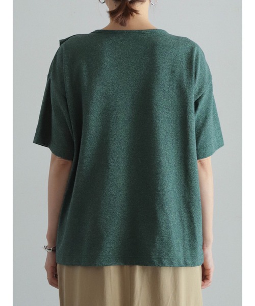 FIL DE FER（フィルデフェール）の「メランジ鹿の子　フロントフレアP/O（Tシャツ/カットソー・レディース・グリーン/グレー・FREE）」の17枚目の写真