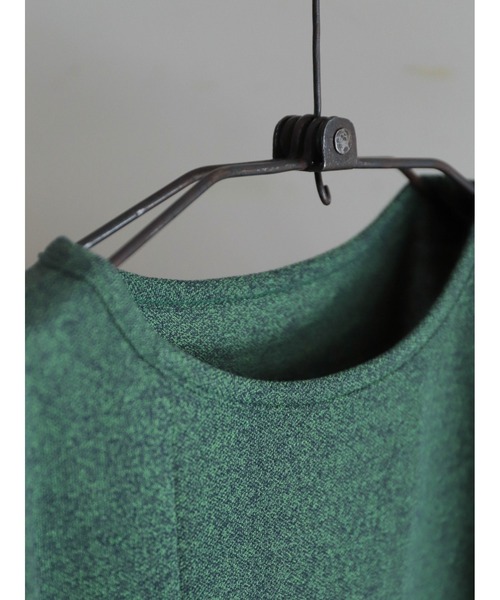 FIL DE FER（フィルデフェール）の「メランジ鹿の子　フロントフレアP/O（Tシャツ/カットソー・レディース・グリーン/グレー・FREE）」の19枚目の写真