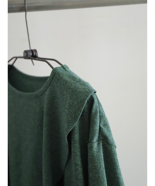 FIL DE FER（フィルデフェール）の「メランジ鹿の子　フロントフレアP/O（Tシャツ/カットソー・レディース・グリーン/グレー・FREE）」の20枚目の写真