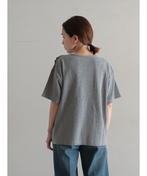 FIL DE FER（フィルデフェール）の「メランジ鹿の子　フロントフレアP/O（Tシャツ/カットソー・レディース・グリーン/グレー・FREE）」の7枚目の写真