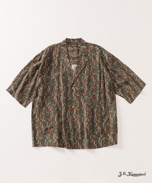 ジャーナルスタンダード　ペイズリープリントカイキンシャツ　ブラック ジャーナルスタンダードペイズリープリントカイキンシャツブラック