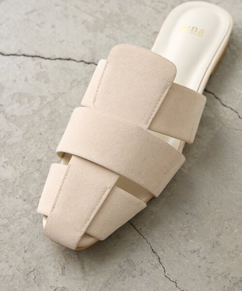 Jena espace merveilleux（ジェナ　エスパスメルヴェイユ）の「メッシュ編みサンダル（サンダル・レディース・ブラック/アイボリー/ベージュ・LARGE/MEDIUM）」の14枚目の写真