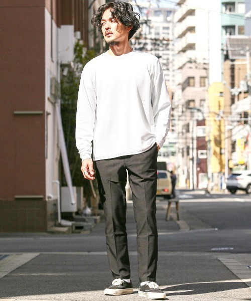 LUXSTYLE(ラグスタイル)の「UVカットストレッチ無地ステッチロンT(Tシャツ/カットソー・メンズ・ブラック/ホワイト・M/L)」の6枚目の写真
