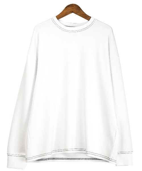 LUXSTYLE(ラグスタイル)の「UVカットストレッチ無地ステッチロンT(Tシャツ/カットソー・メンズ・ブラック/ホワイト・M/L)」の12枚目の写真
