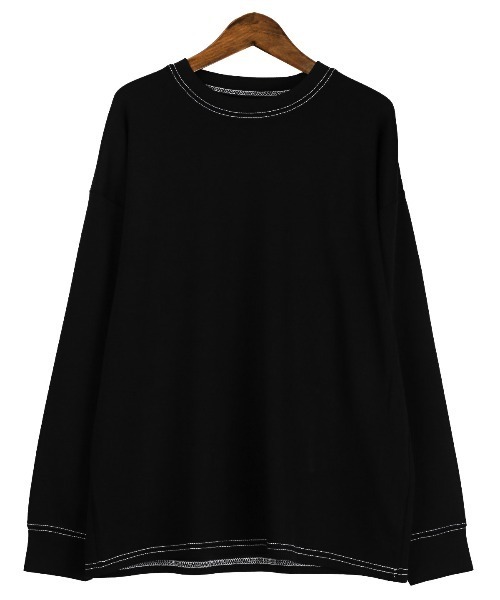 LUXSTYLE(ラグスタイル)の「UVカットストレッチ無地ステッチロンT(Tシャツ/カットソー・メンズ・ブラック/ホワイト・M/L)」の13枚目の写真