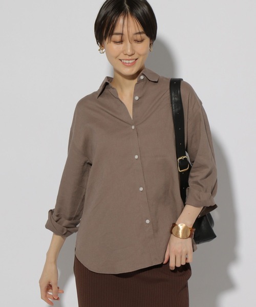 Elura（エルーラ）の「リネンブレンドシャツ/291213（シャツ/ブラウス・レディース・ネイビー/オレンジ/ライトピンク/ライトブルー/ブラウン系その他・LARGE/MEDIUM）」の2枚目の写真