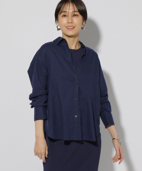 Elura（エルーラ）の「リネンブレンドシャツ/291213（シャツ/ブラウス・レディース・ネイビー/オレンジ/ライトピンク/ライトブルー/ブラウン系その他・LARGE/MEDIUM）」の4枚目の写真