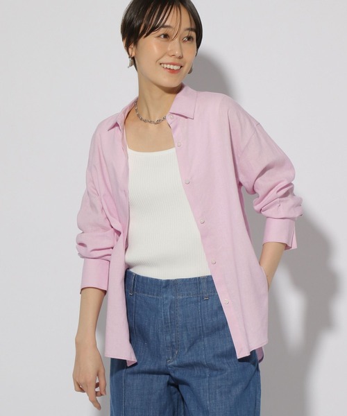 Elura（エルーラ）の「リネンブレンドシャツ/291213（シャツ/ブラウス・レディース・ネイビー/オレンジ/ライトピンク/ライトブルー/ブラウン系その他・LARGE/MEDIUM）」の5枚目の写真