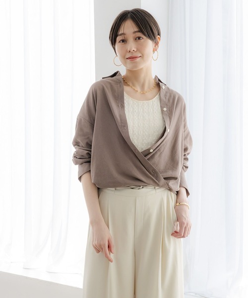 Elura（エルーラ）の「リネンブレンドシャツ/291213（シャツ/ブラウス・レディース・ネイビー/オレンジ/ライトピンク/ライトブルー/ブラウン系その他・LARGE/MEDIUM）」の19枚目の写真