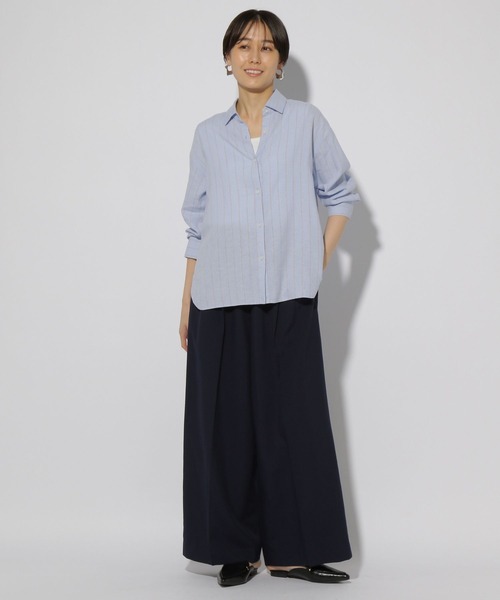 Elura（エルーラ）の「リネンブレンドシャツ/291213（シャツ/ブラウス・レディース・ネイビー/オレンジ/ライトピンク/ライトブルー/ブラウン系その他・LARGE/MEDIUM）」の7枚目の写真