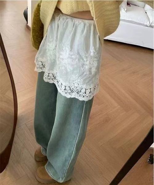 Chiina(チーナ)の「Chiina/ レースレイヤードミニスカート(スカート・レディース・ホワイト・FREE)」の1枚目の写真