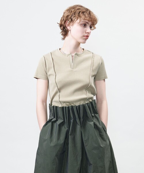 tシャツ 「ASTRAET」リブ キーネック カットソー レディース セール】＜ASTRAET＞リブ キーネック カットソー（Tシャツ