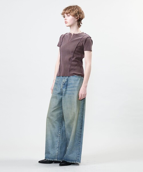 セール】＜ASTRAET＞リブ キーネック カットソー（Tシャツ