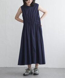 ウエストタックノースリーブワンピース