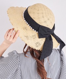 tocco closet（トッコ　クローゼット）の「リボン＆パール付きペーパーキャペリンハット（ハット）」