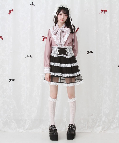 DearMyLove(ディアマイラブ)の「ヨークボウタイフリルブラウウス(シャツ/ブラウス・レディース・パープル/ホワイト×ピンク/ベビーピンク/ホワイト×ブルー/ホワイト×ブラック・MEDIUM/LARGE/LL/3L)」の14枚目の写真