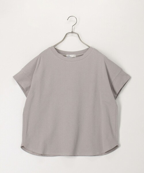 fredy couleur（フレディクルール）の「袖口ダブル麻調カットT（Tシャツ/カットソー・レディース・オフホワイト/イエロー/ラベンダー/グレイッシュベージュ/ブラック/オレンジ・38）」の4枚目の写真