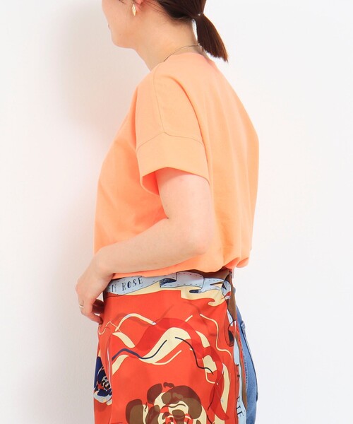 fredy couleur（フレディクルール）の「袖口ダブル麻調カットT（Tシャツ/カットソー・レディース・オフホワイト/イエロー/ラベンダー/グレイッシュベージュ/ブラック/オレンジ・38）」の15枚目の写真