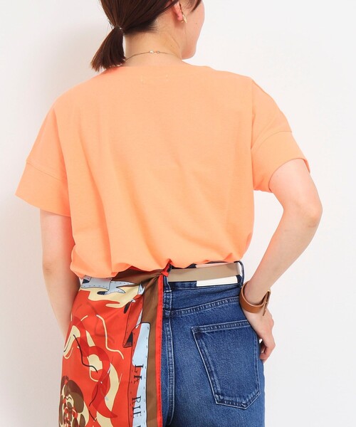 fredy couleur（フレディクルール）の「袖口ダブル麻調カットT（Tシャツ/カットソー・レディース・オフホワイト/イエロー/ラベンダー/グレイッシュベージュ/ブラック/オレンジ・38）」の17枚目の写真