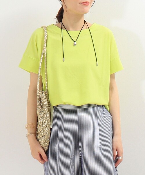 fredy couleur（フレディクルール）の「袖口ダブル麻調カットT（Tシャツ/カットソー・レディース・オフホワイト/イエロー/ラベンダー/グレイッシュベージュ/ブラック/オレンジ・38）」の22枚目の写真