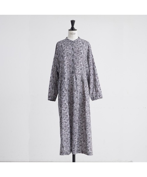 ベイジ☆DRACAENA フラワープリントワンピース ドレス インナー付シア ベイジ☆DRACAENA フラワープリントワンピース ドレス インナー