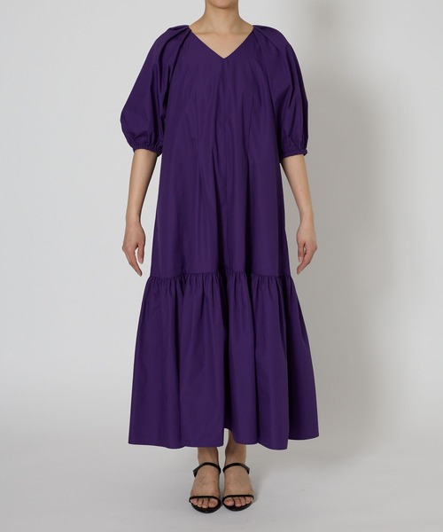 BARNYARDSTORM(バンヤードストーム)の「BARNYARDSTORM / Vネックボリュームスリーブワンピース(ワンピース・レディース・ブラック/パープル・S/M)」の14枚目の写真