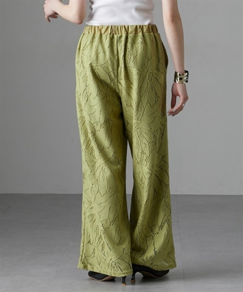 Soiunique（スワユニーク）の「大柄カーテンレースワイドパンツ［Soiunique］（その他パンツ・レディース・ライム/チャコール/アイボリー・LL/M/L）」の10枚目の写真