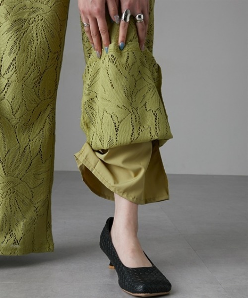 Soiunique（スワユニーク）の「大柄カーテンレースワイドパンツ［Soiunique］（その他パンツ・レディース・ライム/チャコール/アイボリー・LL/M/L）」の14枚目の写真