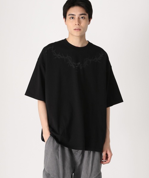 LAND MUSEUM（ランドミュージアム）の「LAND MUSEUM／バーブワイヤーT（Tシャツ/カットソー・メンズ・ブラック/グレー・MEDIUM/LARGE）」の6枚目の写真