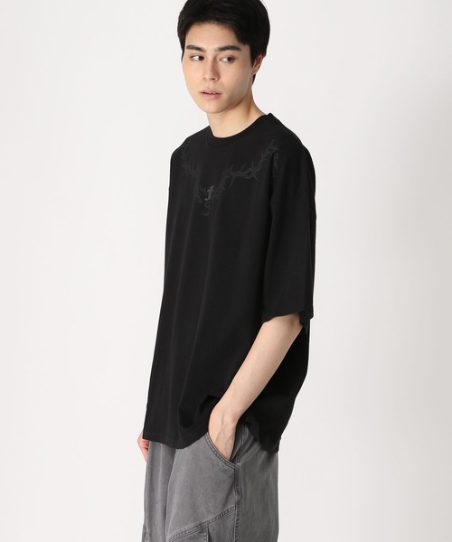 LAND MUSEUM（ランドミュージアム）の「LAND MUSEUM／バーブワイヤーT（Tシャツ/カットソー・メンズ・ブラック/グレー・MEDIUM/LARGE）」の7枚目の写真