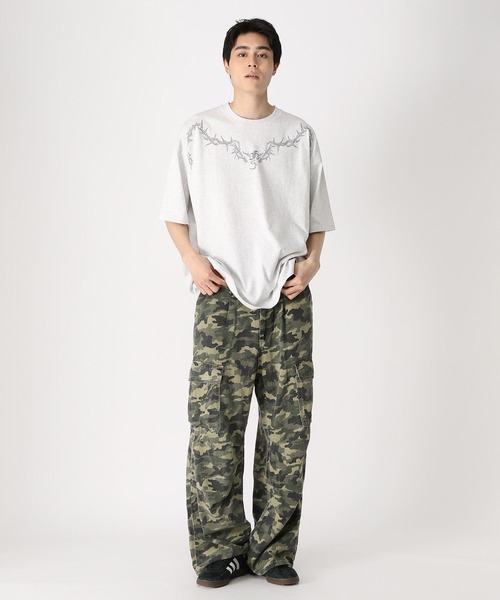 LAND MUSEUM（ランドミュージアム）の「LAND MUSEUM／バーブワイヤーT（Tシャツ/カットソー・メンズ・ブラック/グレー・MEDIUM/LARGE）」の8枚目の写真