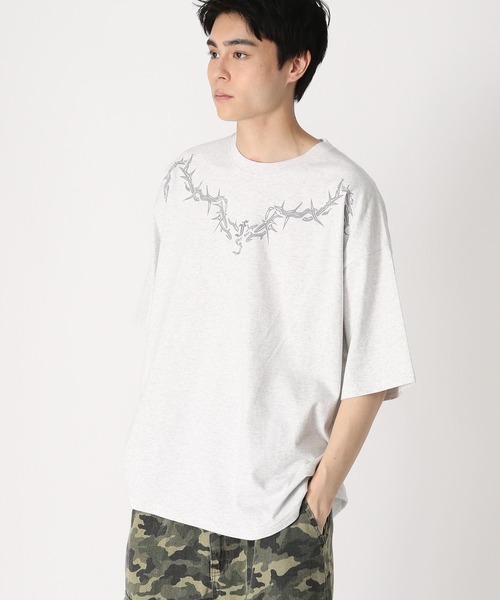 LAND MUSEUM（ランドミュージアム）の「LAND MUSEUM／バーブワイヤーT（Tシャツ/カットソー・メンズ・ブラック/グレー・MEDIUM/LARGE）」の12枚目の写真