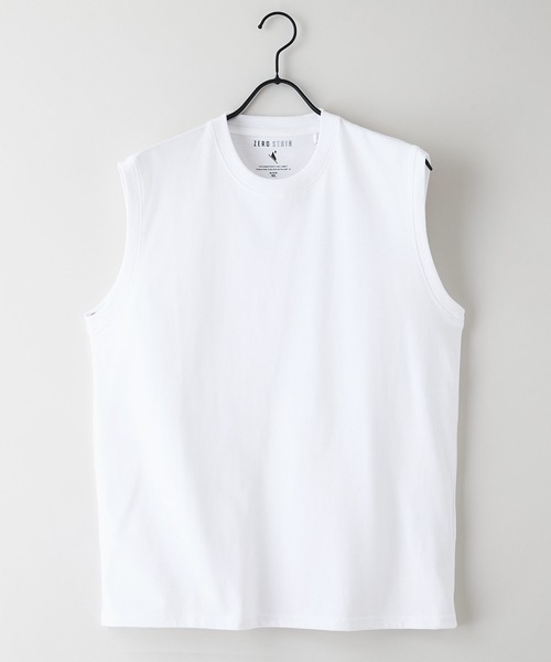 JEANS MATE(ジーンズメイト)の「【汗染みの目立ちにくいTシャツ ZEROSTAIN/ゼロステイン】クルーネックノースリーブ 防汚 UVカット(Tシャツ/カットソー・メンズ・ホワイト/ネイビー/ブラック・LARGE/X-LARGE/MEDIUM)」の13枚目の写真