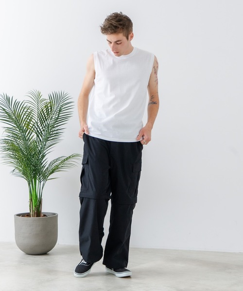 JEANS MATE(ジーンズメイト)の「【汗染みの目立ちにくいTシャツ ZEROSTAIN/ゼロステイン】クルーネックノースリーブ 防汚 UVカット(Tシャツ/カットソー・メンズ・ホワイト/ネイビー/ブラック・LARGE/X-LARGE/MEDIUM)」の10枚目の写真