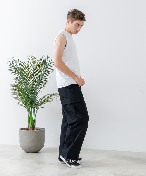 JEANS MATE(ジーンズメイト)の「【汗染みの目立ちにくいTシャツ ZEROSTAIN/ゼロステイン】クルーネックノースリーブ 防汚 UVカット(Tシャツ/カットソー・メンズ・ホワイト/ネイビー/ブラック・LARGE/X-LARGE/MEDIUM)」の6枚目の写真