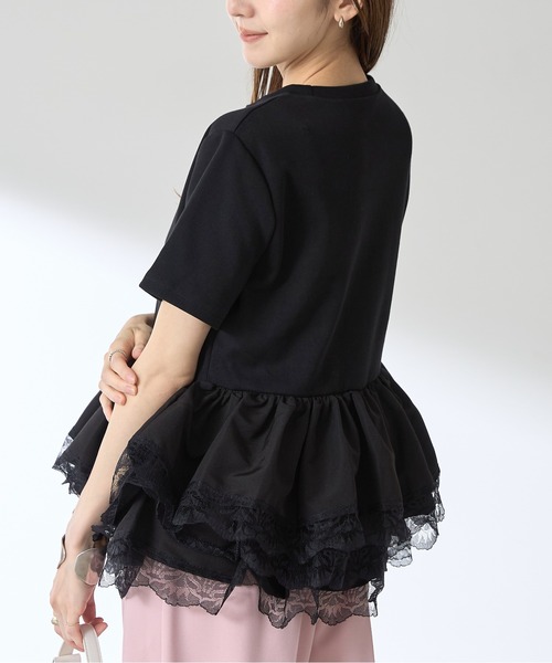 &. NOSTALGIA(アンドドットノスタルジア)の「【ZOZO限定】レースティアードチュニック(チュニック・レディース・ブラック/オフホワイト・M)」の9枚目の写真