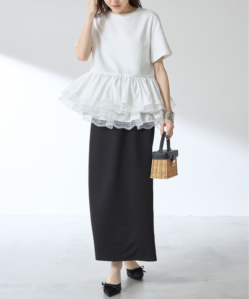 &. NOSTALGIA(アンドドットノスタルジア)の「【ZOZO限定】レースティアードチュニック(チュニック・レディース・ブラック/オフホワイト・M)」の13枚目の写真