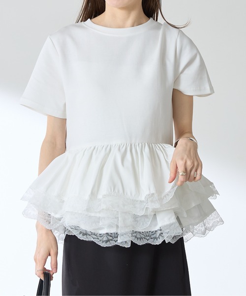 &. NOSTALGIA(アンドドットノスタルジア)の「【ZOZO限定】レースティアードチュニック(チュニック・レディース・ブラック/オフホワイト・M)」の14枚目の写真