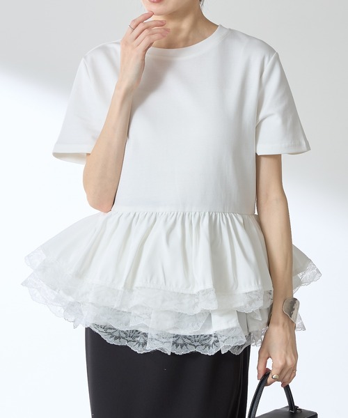 &. NOSTALGIA(アンドドットノスタルジア)の「【ZOZO限定】レースティアードチュニック(チュニック・レディース・ブラック/オフホワイト・M)」の15枚目の写真