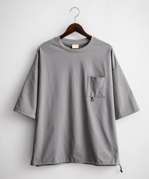 Rocky Monroe（ロッキーモンロー）の「オーバーサイズUVカットTECHドローコード半袖Tシャツ（Tシャツ/カットソー・メンズ・チャコール/ブラック/ライトグレー/ホワイト・LL/M/L）」の22枚目の写真