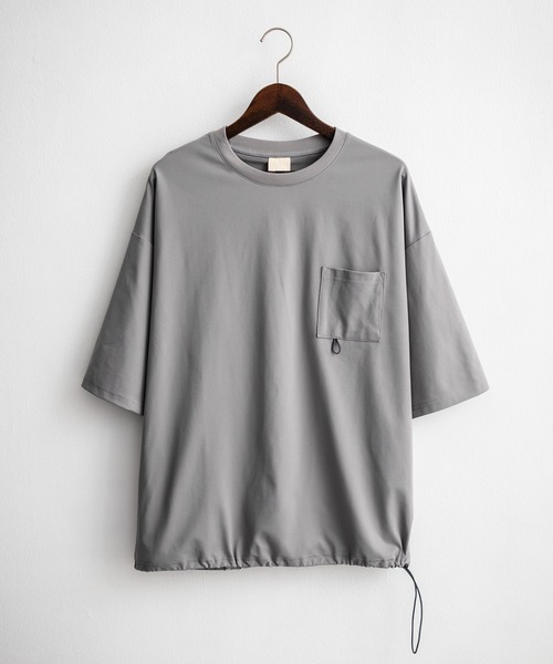 Rocky Monroe（ロッキーモンロー）の「オーバーサイズUVカットTECHドローコード半袖Tシャツ（Tシャツ/カットソー・メンズ・チャコール/ブラック/ライトグレー/ホワイト・LL/M/L）」の14枚目の写真