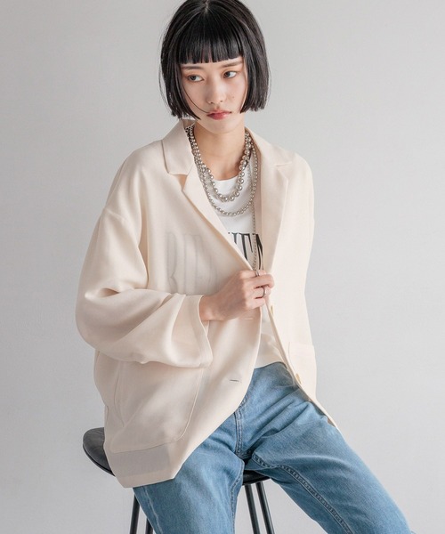 セール】リネンライクメッシュジャケット 492730（ノーカラー