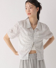 Heather（ヘザー）の「WZIPチェック半袖シャツ　497924（シャツ/ブラウス・レディース）」