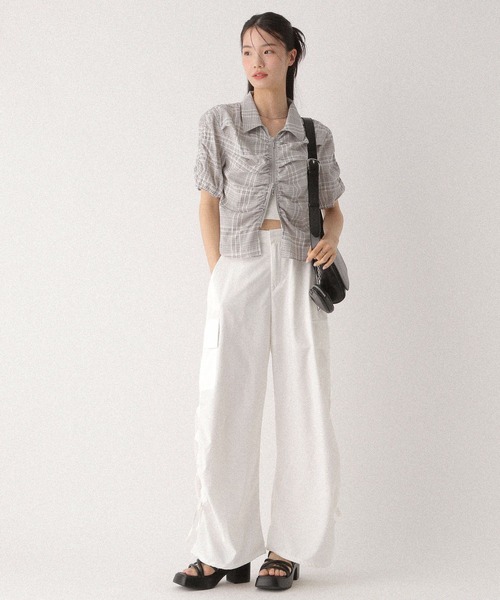 Heather(ヘザー)の「WZIPチェック半袖シャツ 497924(シャツ/ブラウス・レディース・グレー系その他/ブラック系その他/ホワイト系その他・FREE)」の13枚目の写真